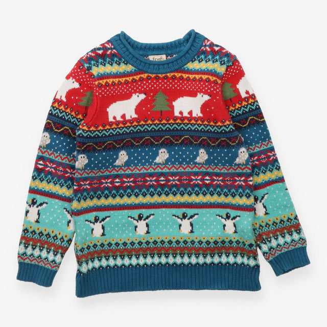 Sweater knit fairisle Polar bears owls penguins