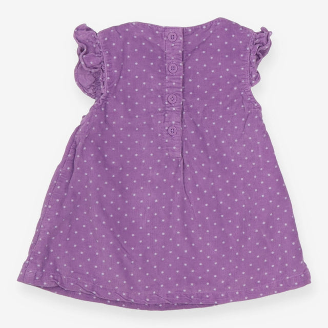 Dress Sleeveless Cord Purple Rabbit and Flowers