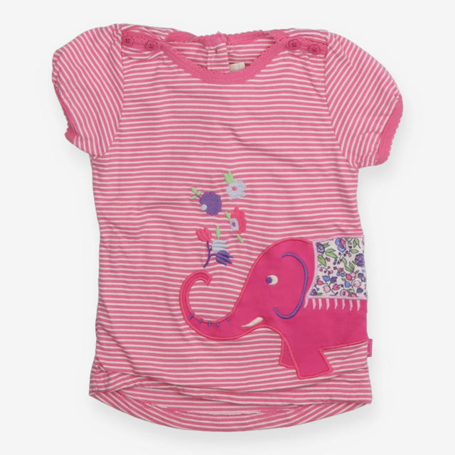 T-shirt pink white stripe elephant