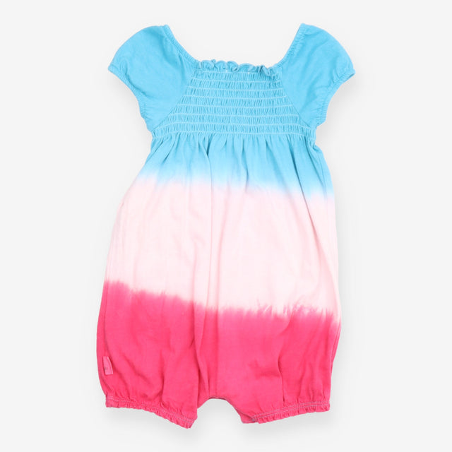Romper tie dyed blue pink smocked