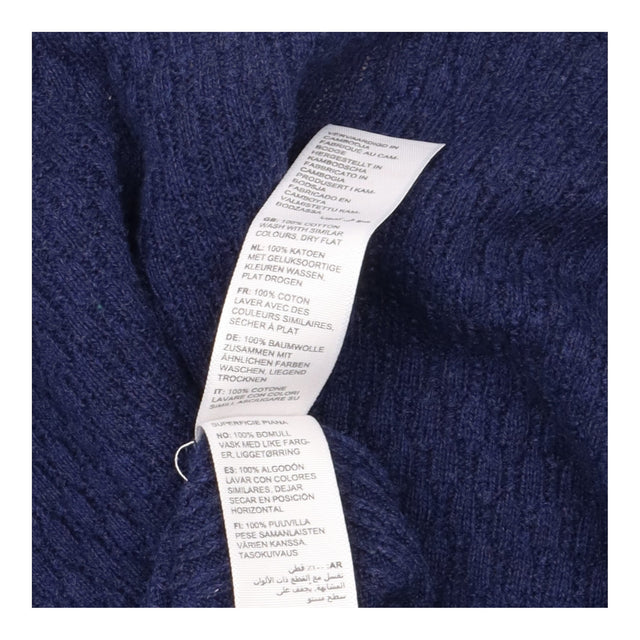 Top Blue Textured Knit Long Sleeve Relaxed Jumper