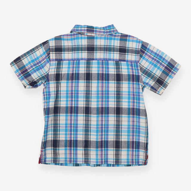 Shirt Short Sleeve Blue and Black Check