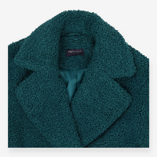 Teal Teddy Borg Peacoat