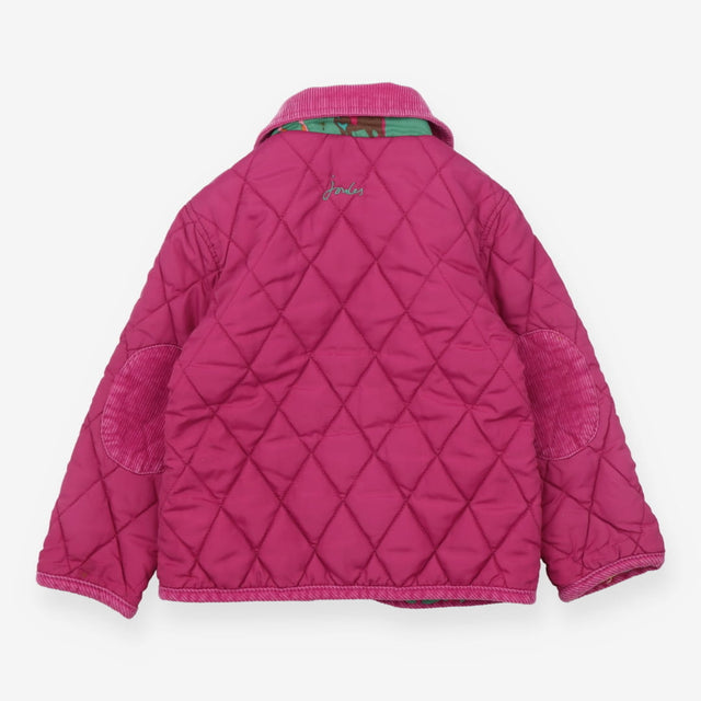 Coat pink quilted green horses lining