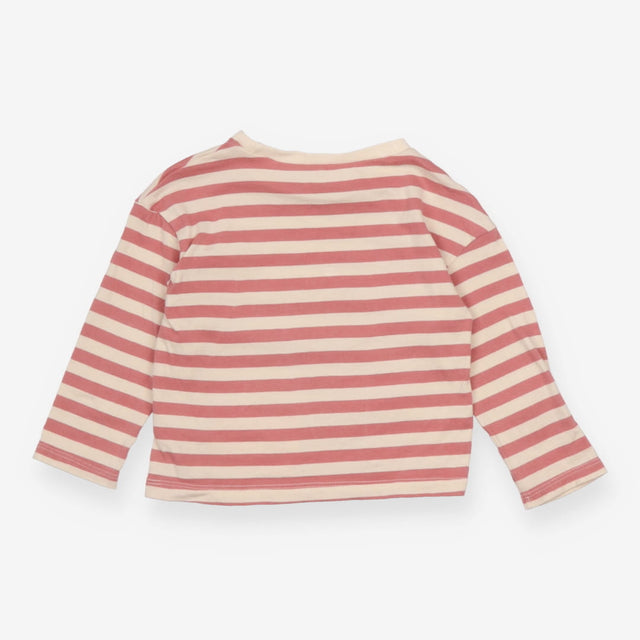 Tee LS pink stripe Best Friends