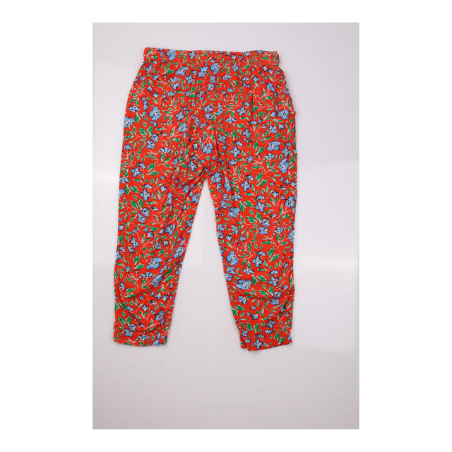 Trousers Red Floral Drawstring Elasticated Waist