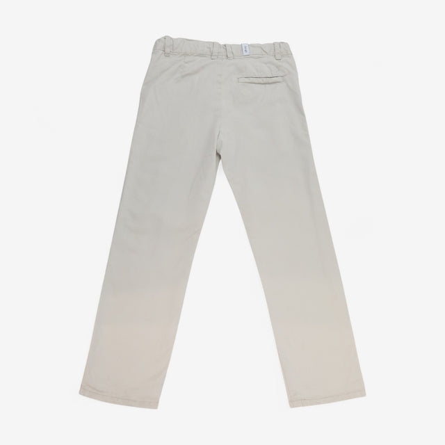 Trouser Cream Flat Front Chino