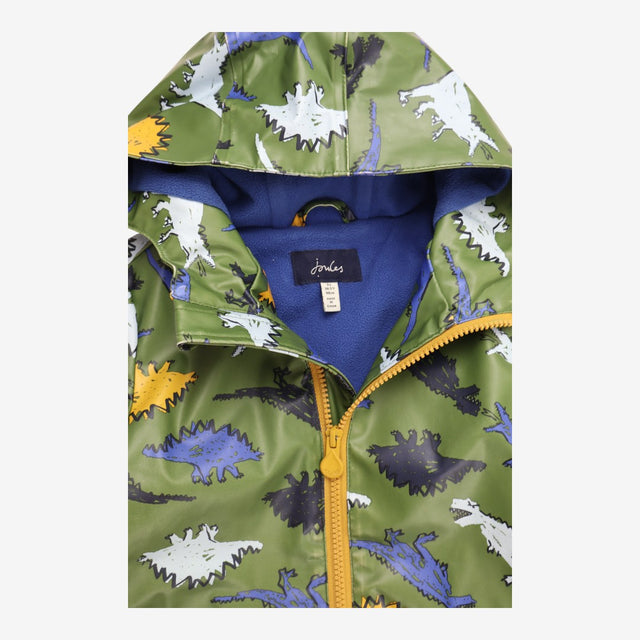Fisher mans rain coat green with dinosaurs