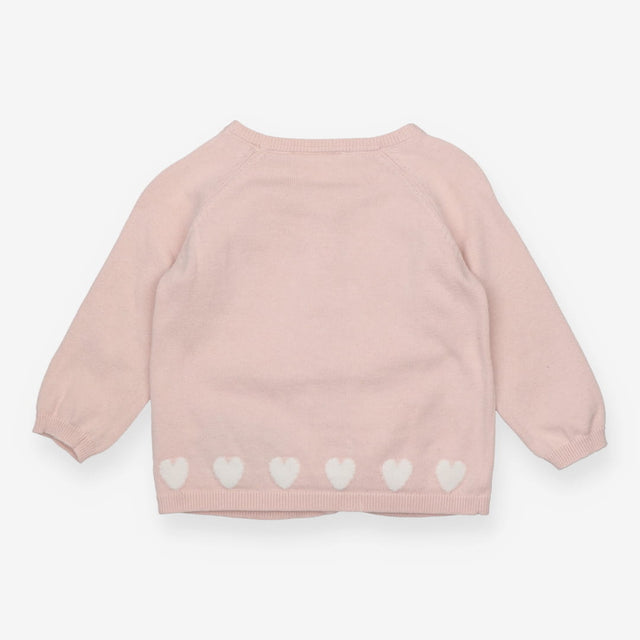 Cardigan pink white hearts