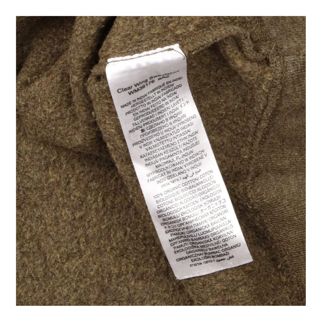 Sweatshirt Khaki Green Collared V Neck Long Sleeve