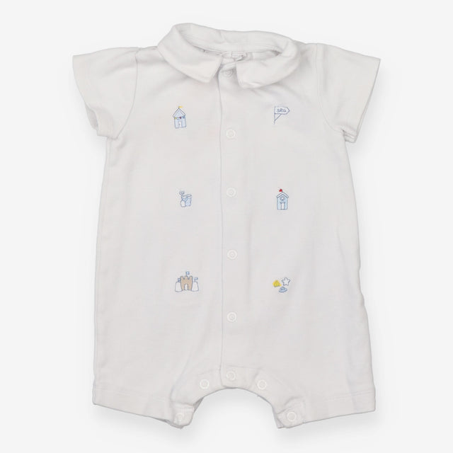 White shortie romper beach theme