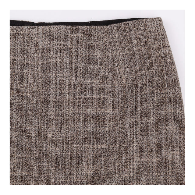 Pencil Skirt Beige Black Textured Tailored Knee Le