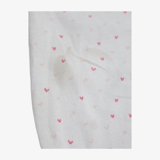 Pyjamas Top & Bottoms White with Hearts