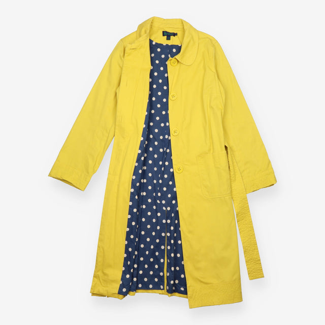 Mac Coat Cotton Belted Polka Dot Lining Yellow