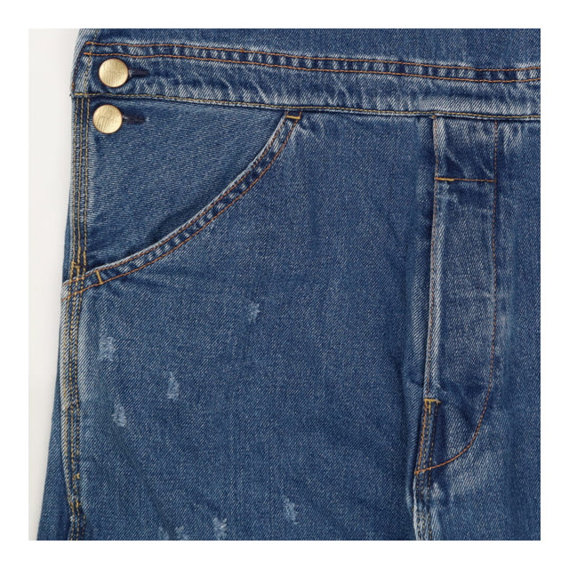 Dungarees blue patchwork detail
