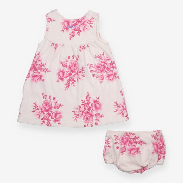 Dress sleeveless pink flowers and bloomers
