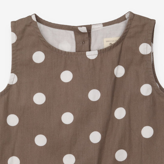 Dress sleeveless brown white spot