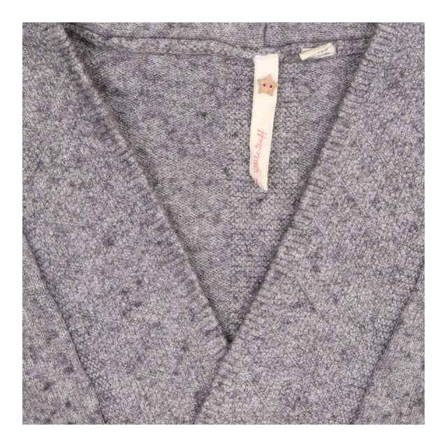White Stuff Grey Charcoal Marl Open Front Knit Car
