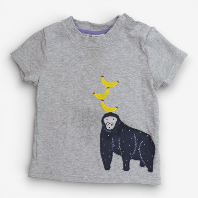 Tee Short Sleeve grey gorilla bananas