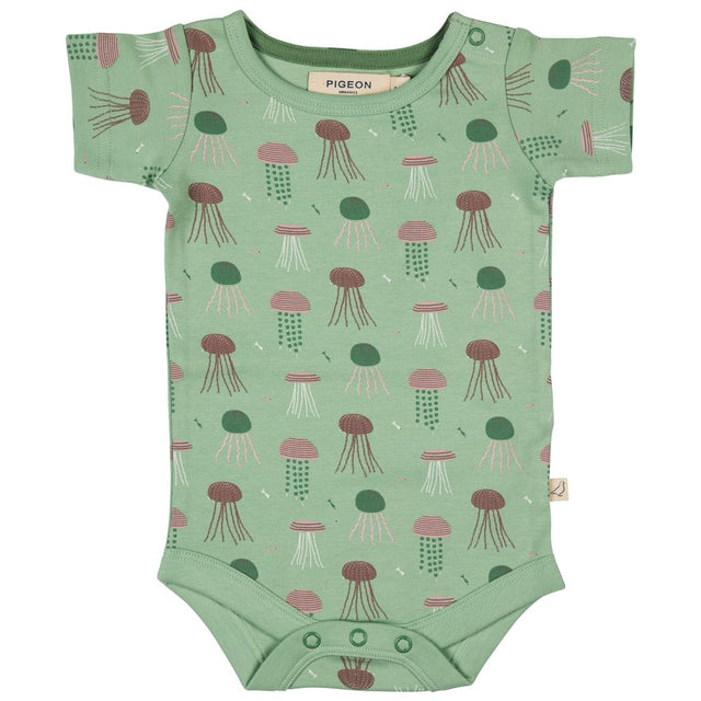Bodysuit Short Seeve - Green Jellyfish