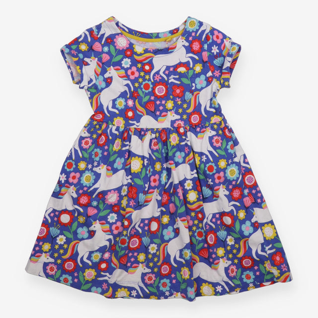 Unicorn and flowers jersey dress