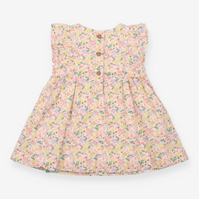 Dress woven lined frill floral