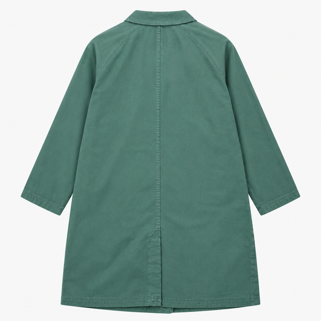 Coat Sage Green Cotton Longline Button Front With