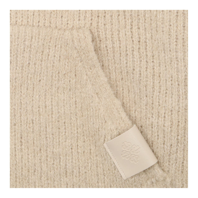 Knitted Hoodie Stone Boucle Pocket Jumper