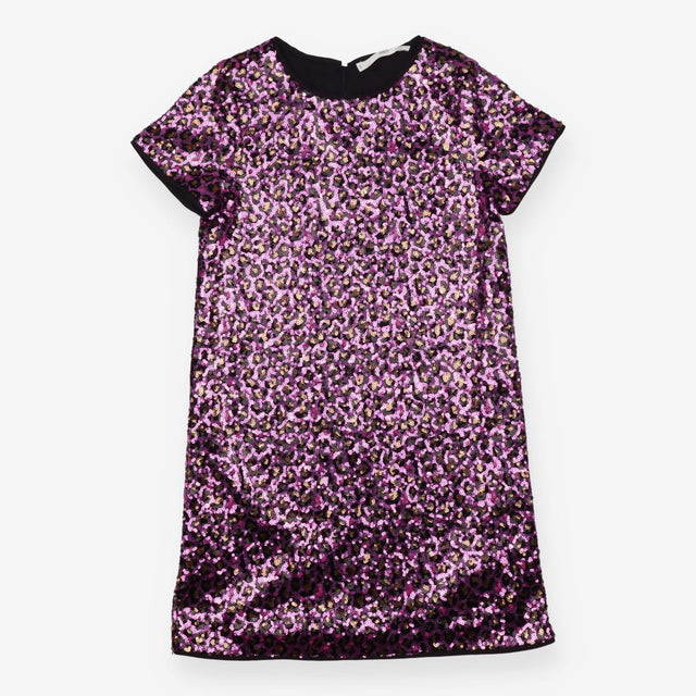 Dress pink sequin animal print SS