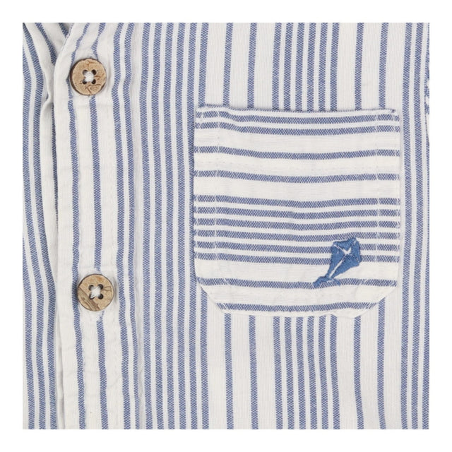 Blue & White Striped Collared Shirt