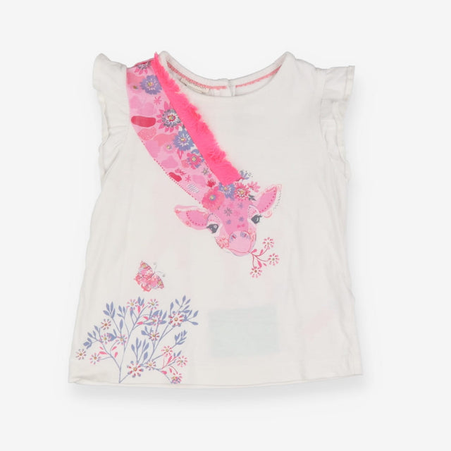 T-shirt white pink giraffe