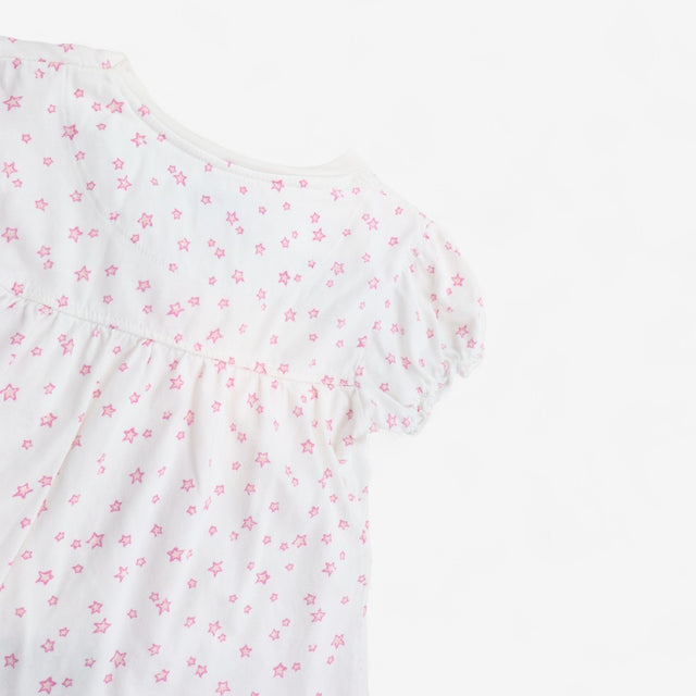 Shortie pyjamas white with pink stars