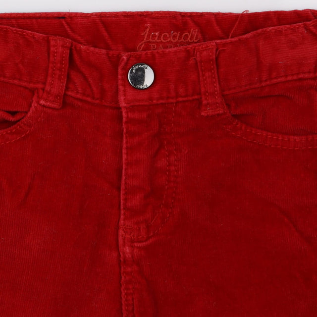Adjustable Cord Trouser Red