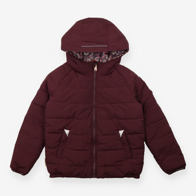 Reversible Puffer Coat Plum and Fairies