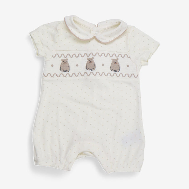 Romper Jersey Cream with Brown Bears and Spots