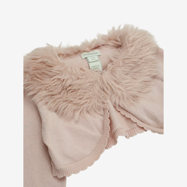 Bolero Pink Fur Collared