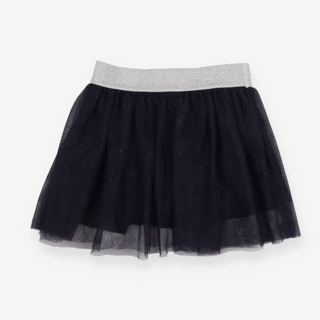 Navy Skirt with Sparkly Waistband