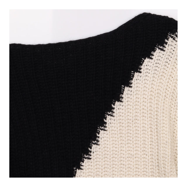 Black Cream Organic Wool Cotton Diagonal Colourblo