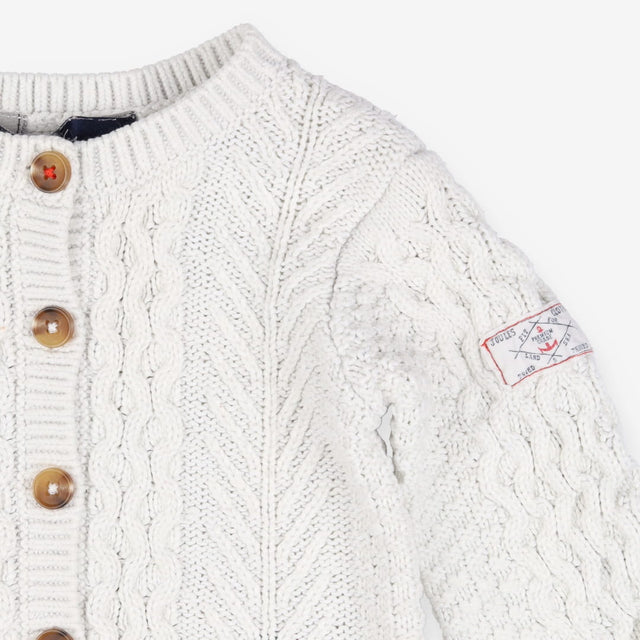 Cream knitted cardigan brown buttons