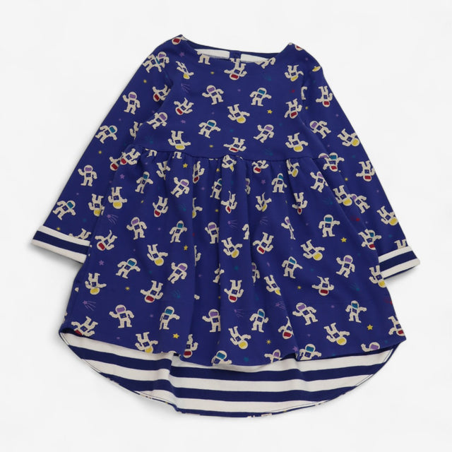 Dress Long Sleeve Astronaut Print