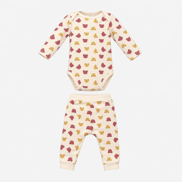 Outfit Bodysuit and leggings cream bears