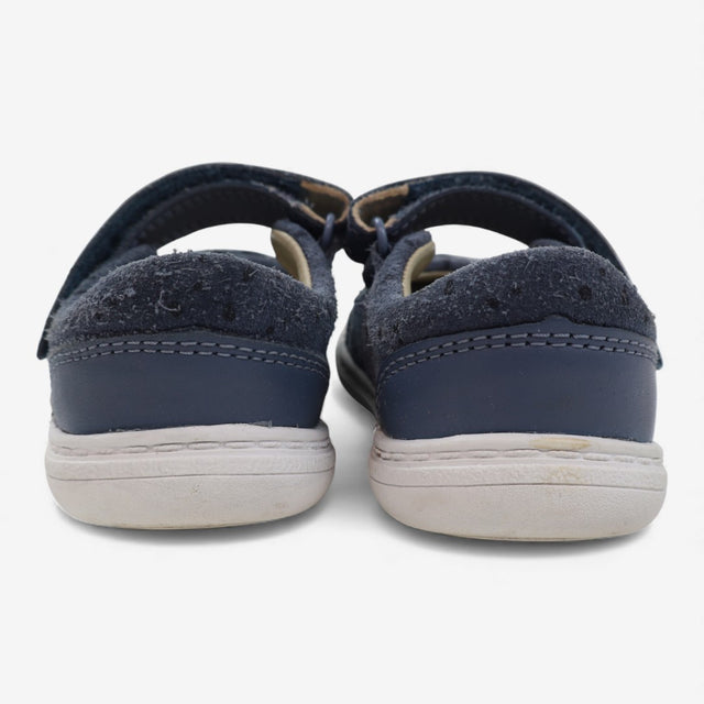 Shoes blue suede velcro white sole cat face