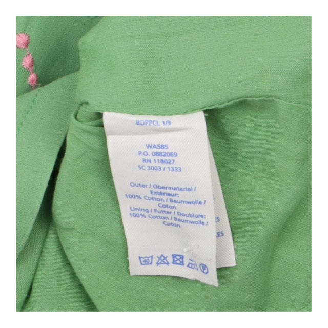 Green Sleeveless Embroidered Cotton Tunic Top