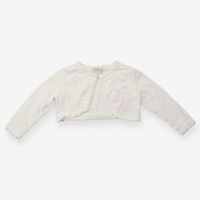 White Cardigan with Flowers