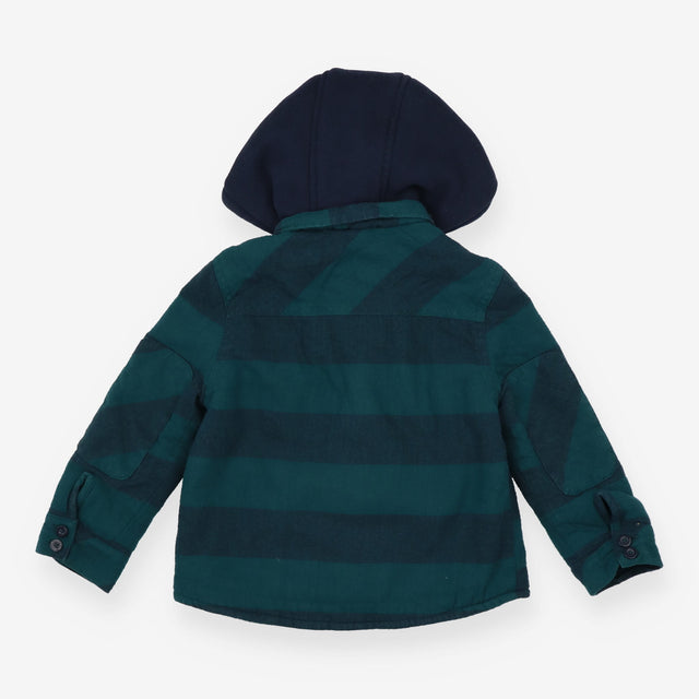 Shacket green hooded check