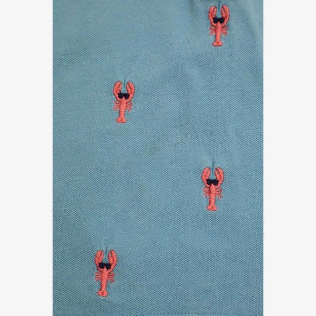 Polo shirt blue pink lobsters