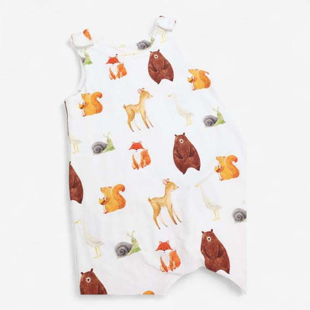 Romper Jersey White Woodland Friends