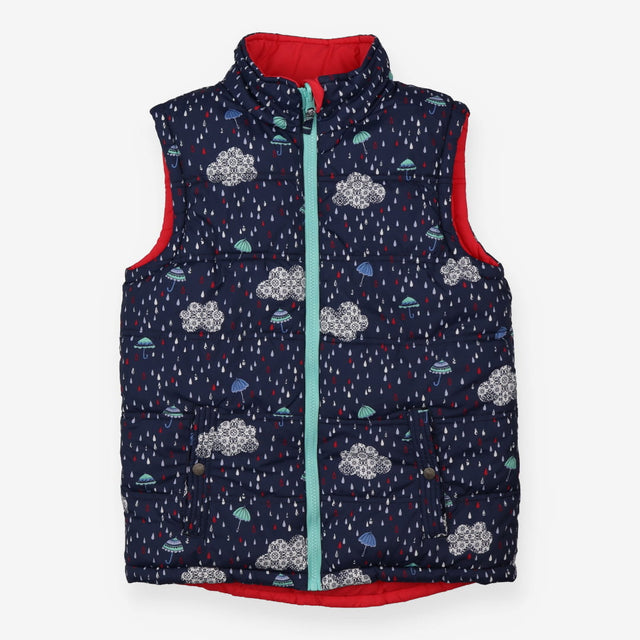 Gilet blue rain umbrellas