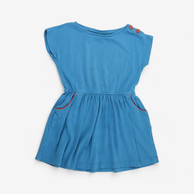 Blue with orange trim skater dress