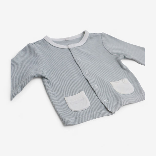 Cardigan - grey stripe with pockets